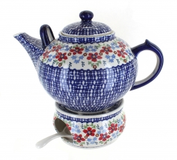 Red Poppy Large Teapot & Warmer